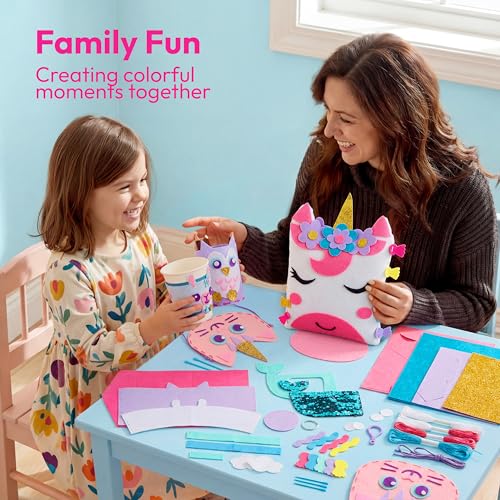 Klever Kits 7 Sewing Projects- My First Kids Sewing Kit- Easy DIY Arts and Crafts for Girls, Craft Kits, Birthday Gifts for Kids Aged 6+, Unicorn and Mermaid Pillow