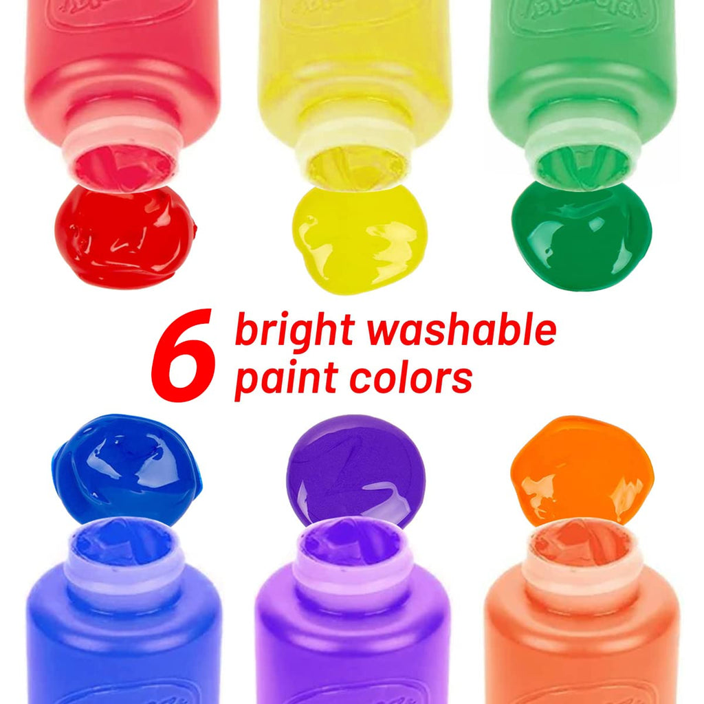 Kids Painting Set, Washable Paint for Toddlers 6 Colors Tempera Gift Bundle