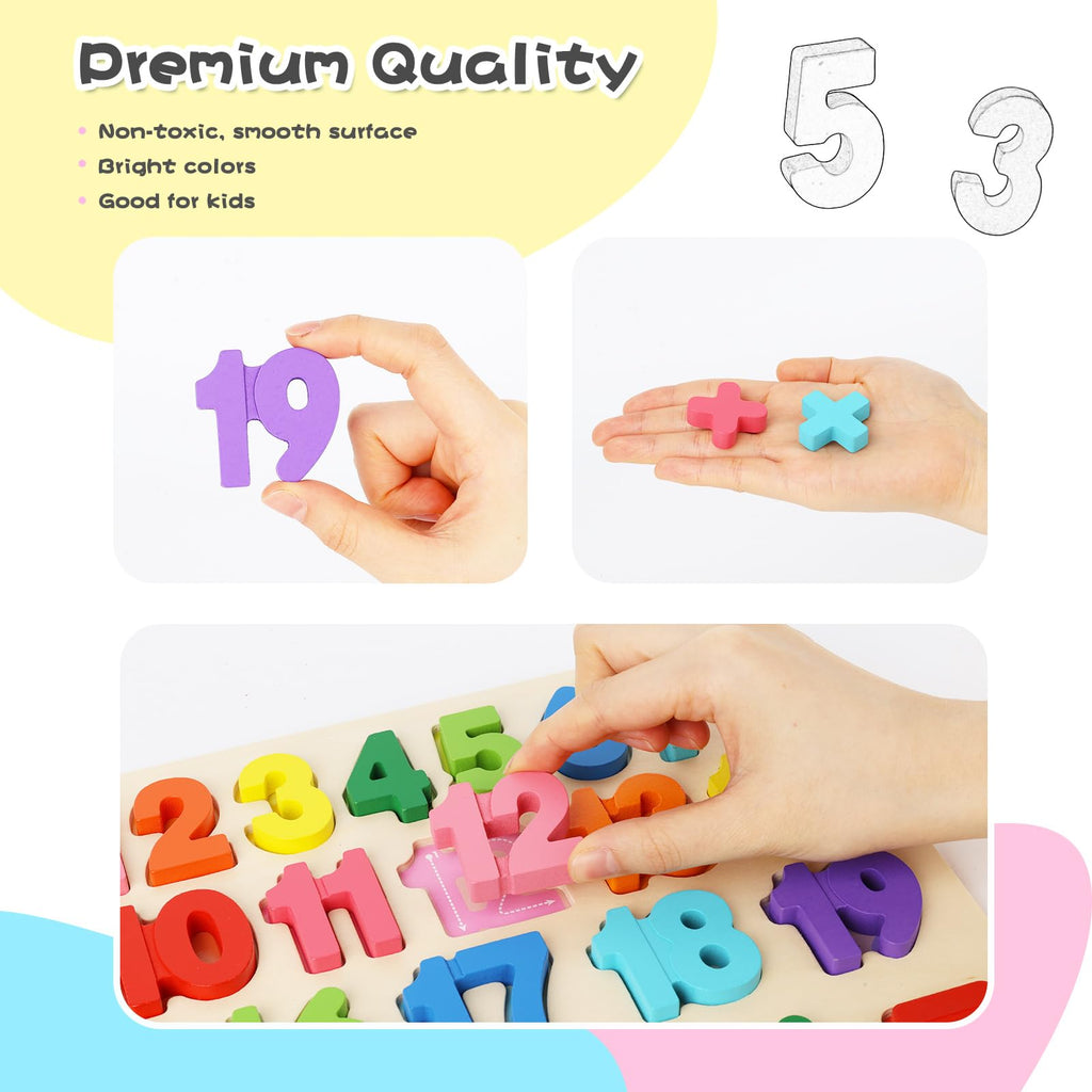 LOVESTOWN Wooden Puzzle Board, Number