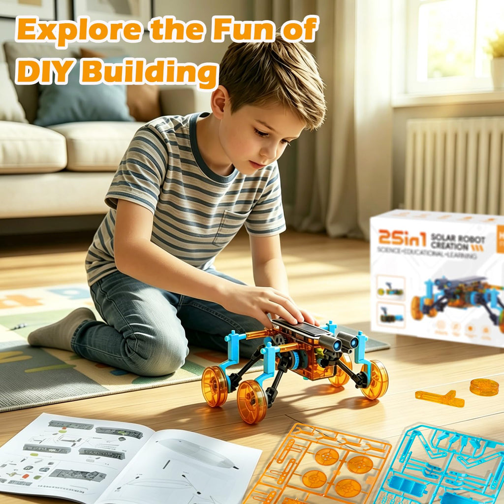 STEM 25-in-1 Education Solar Power Toys for Boys Age 8-12, Science Kits Robots Toys for Ages 8-13, Building Toys Robotics Experiment Set Birthday Gifts for Kids 8 9 10 11 12 Years Old