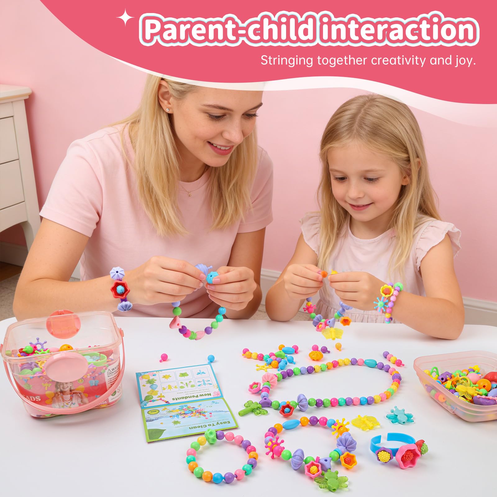 GILI Pop Beads - Arts and Crafts Toys Jewelry Making Kit for 3 4 8 Year Old Little Girls