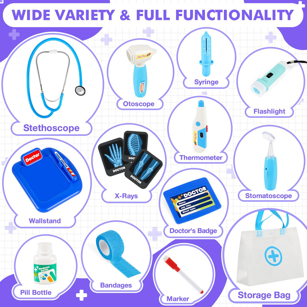 IVENRXIU Kids Doctor Play Set with Stethoscope,Doctor Kit for Kids Ages 3-5