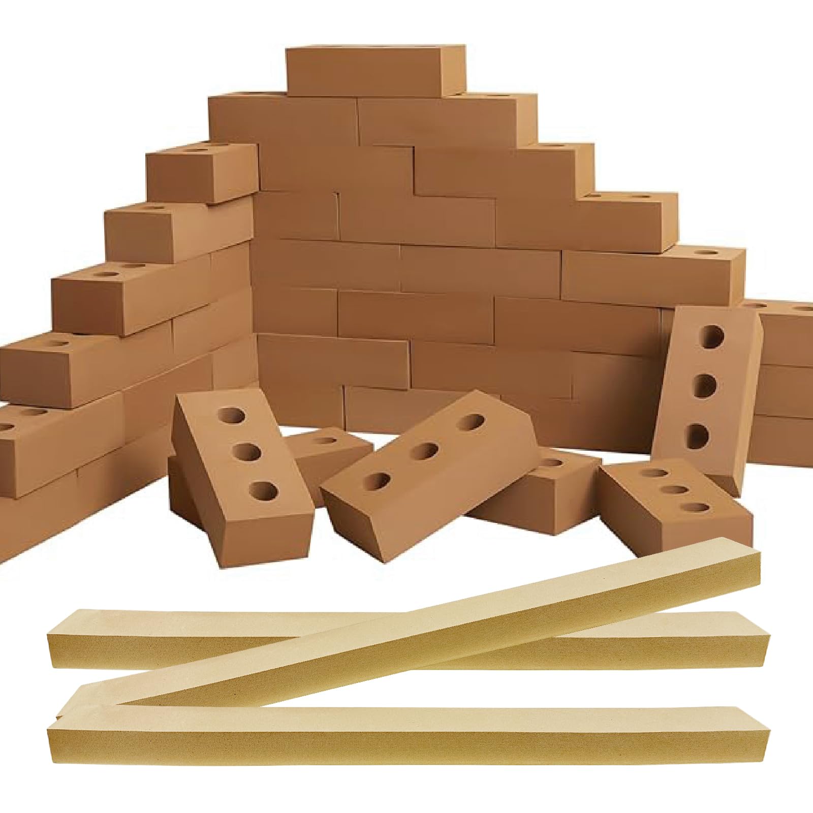 kidi house 33 Pack Foam Brick Building Blocks for Kids Large Fake Bricks