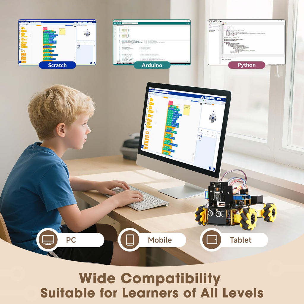 ACEBOTT Robot Kit, Robotics for Kids Ages 8-12 12-16, STEM Toys for Boys with Remote & App Control, Arduino & Scratch Compatible, Science Kits for Kids Age 8-12 12-16, for Boys & Girls
