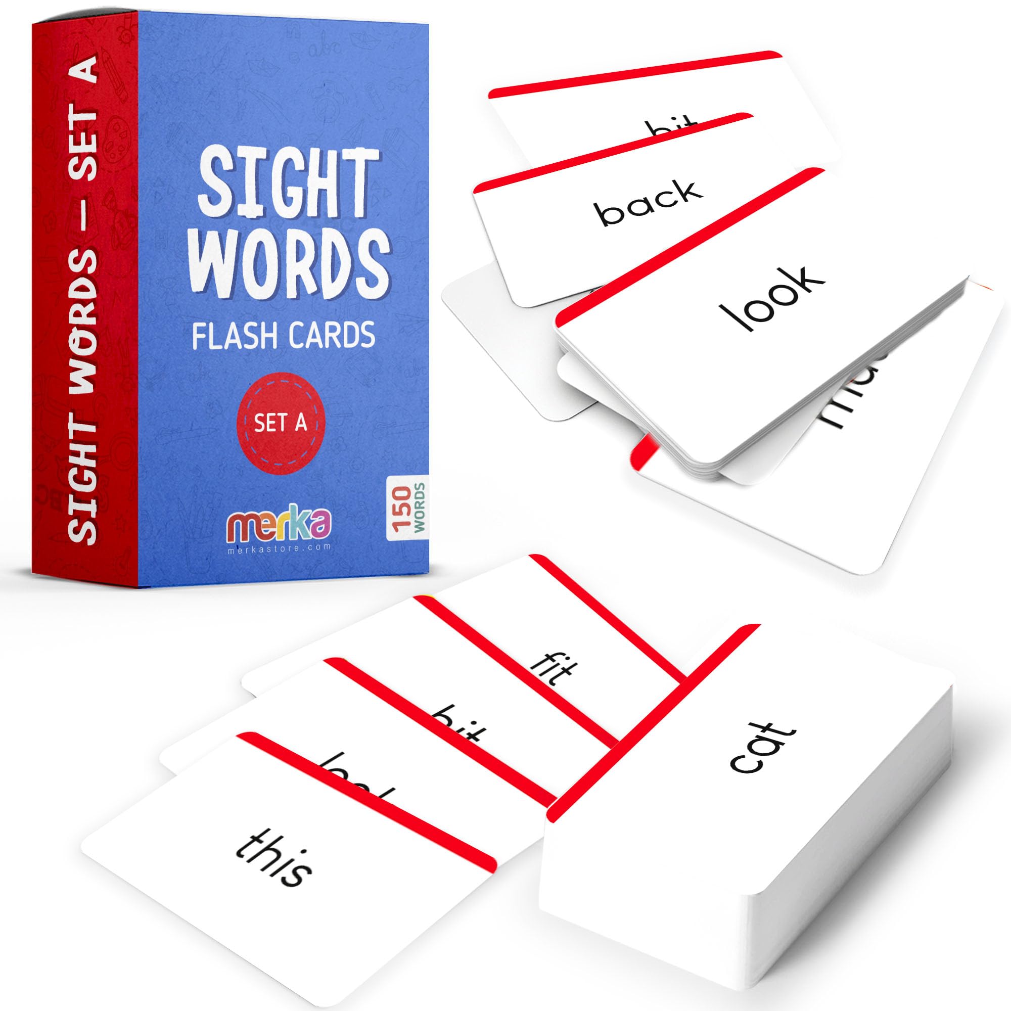 merka Sight Words Flash Cards 1st Grade Learn to Read Reading Flash Cards for Kids First Word Learn to Read Mastering First Words