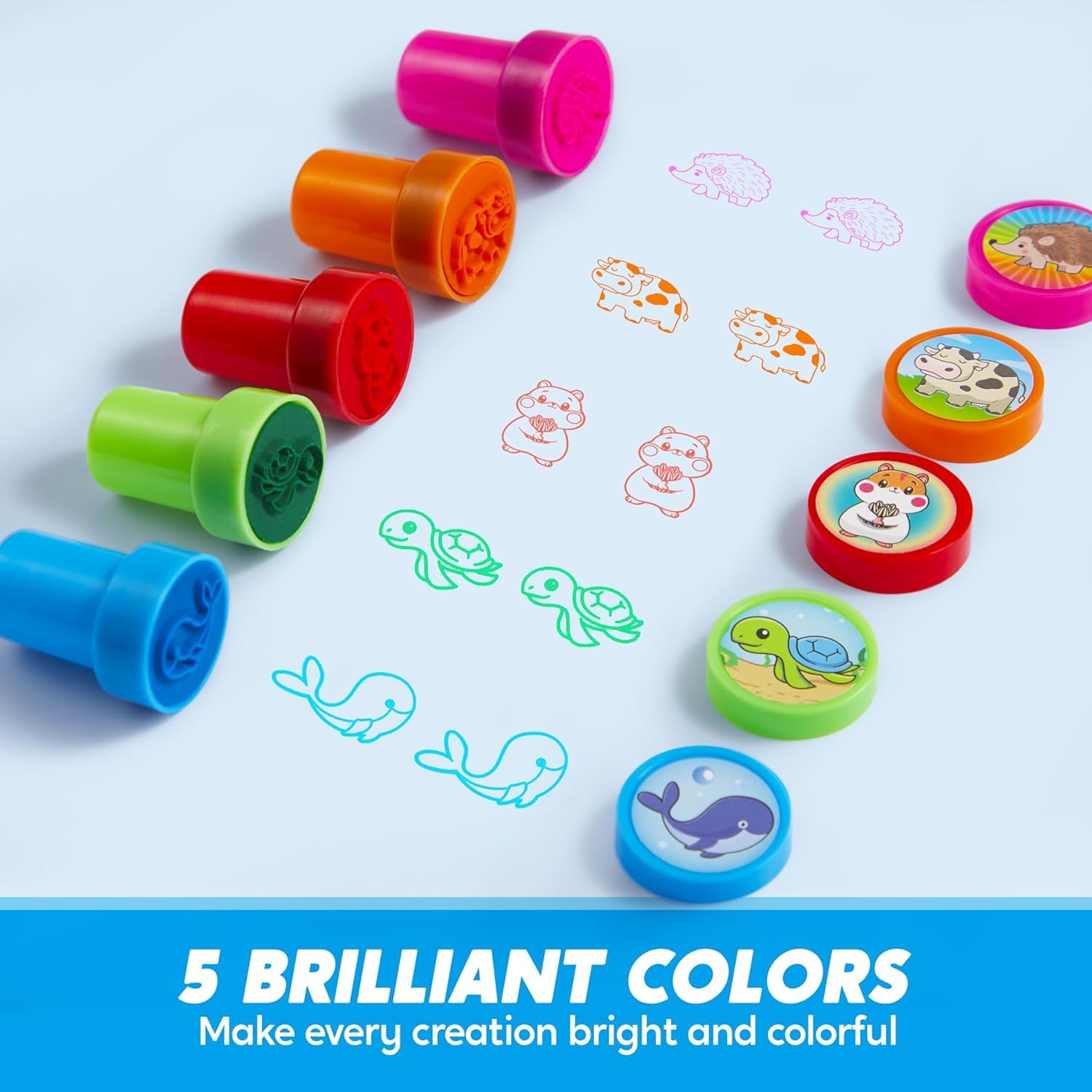 JOYIN 50 Pcs Stamps for Kid, Self-Ink Stamps with 50 Designs for Birthday Party Favor, Carnival Prizes, School Stampers, Goodie Bag