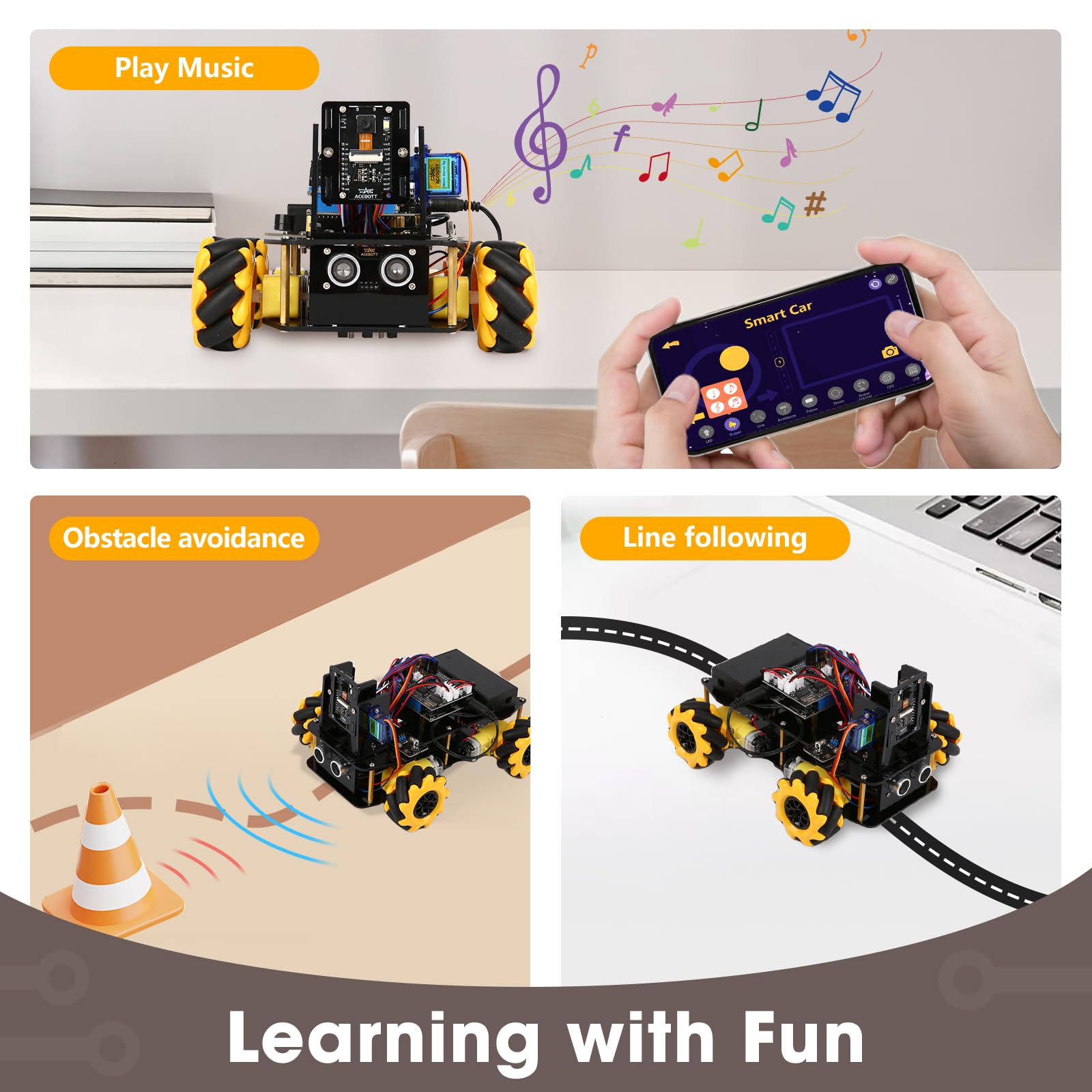 ACEBOTT Robot Kit, Robotics for Kids Ages 8-12 12-16, STEM Toys for Boys with Remote & App Control, Arduino & Scratch Compatible, Science Kits for Kids Age 8-12 12-16, for Boys & Girls