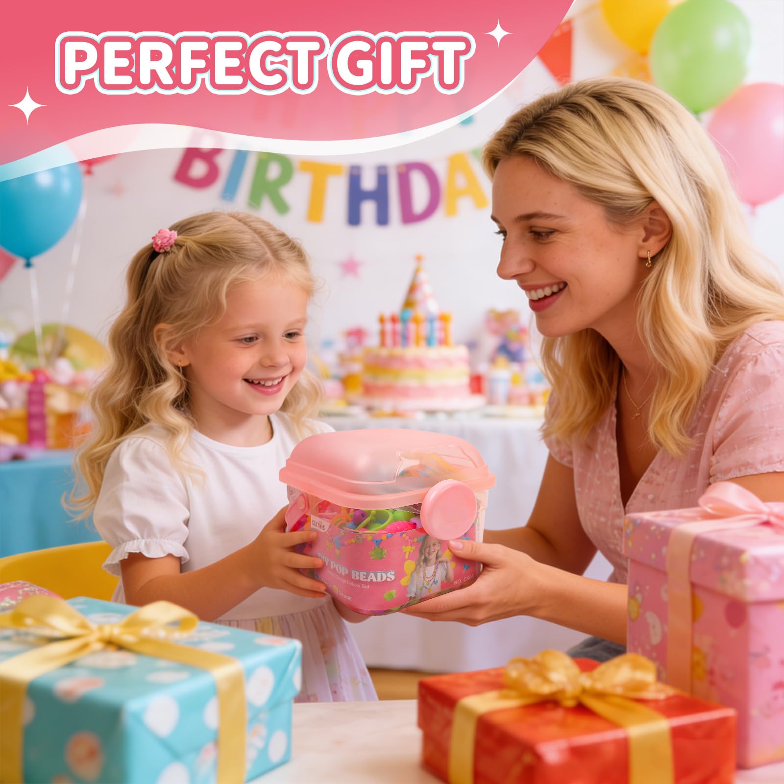 GILI Pop Beads - Arts and Crafts Toys Jewelry Making Kit for 3 4 8 Year Old Little Girls