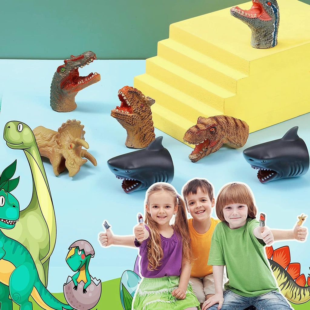 Gemini&Genius Finger Dinosaur Hand Puppets, 5Pcs Dino Hand Puppets