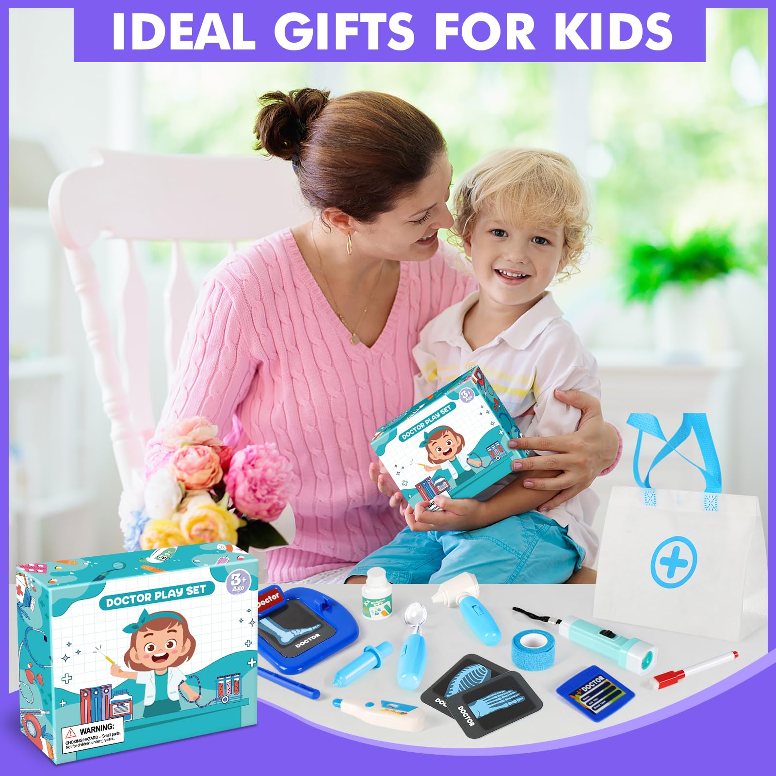 IVENRXIU Kids Doctor Play Set with Stethoscope,Doctor Kit for Kids Ages 3-5