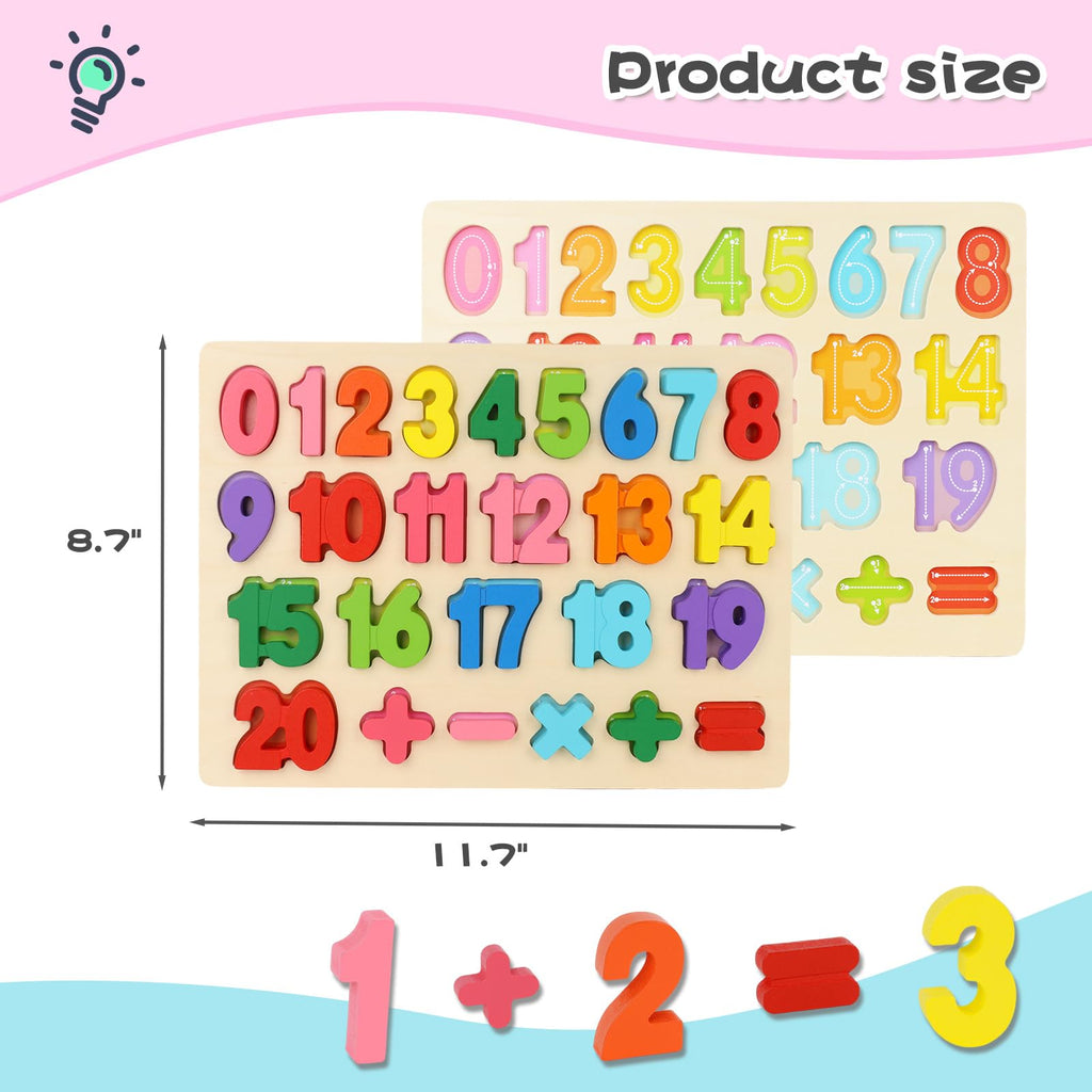 LOVESTOWN Wooden Puzzle Board, Number
