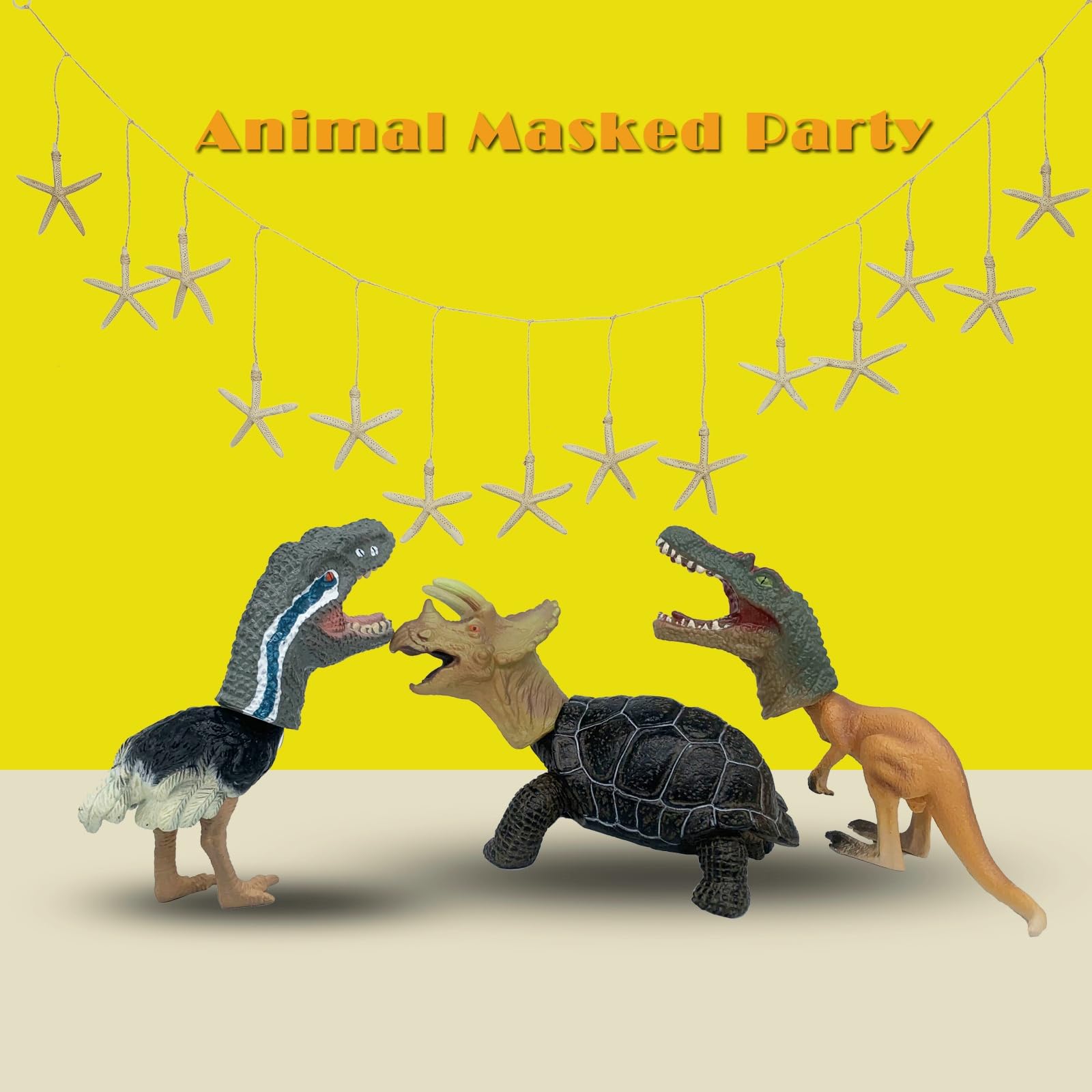 Gemini&Genius Finger Dinosaur Hand Puppets, 5Pcs Dino Hand Puppets