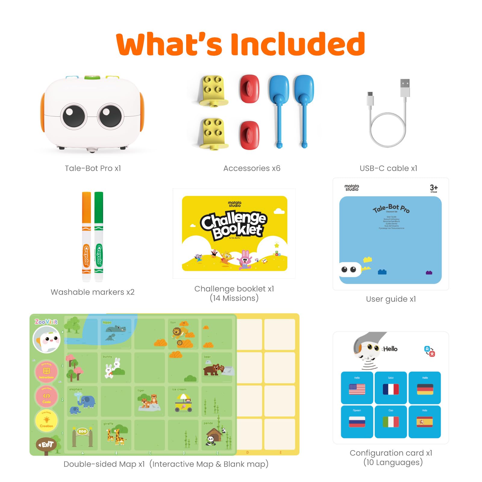 MatataStudio TaleBot Pro Coding Robot for Kids 3-5, Screen-Free STEM Toy