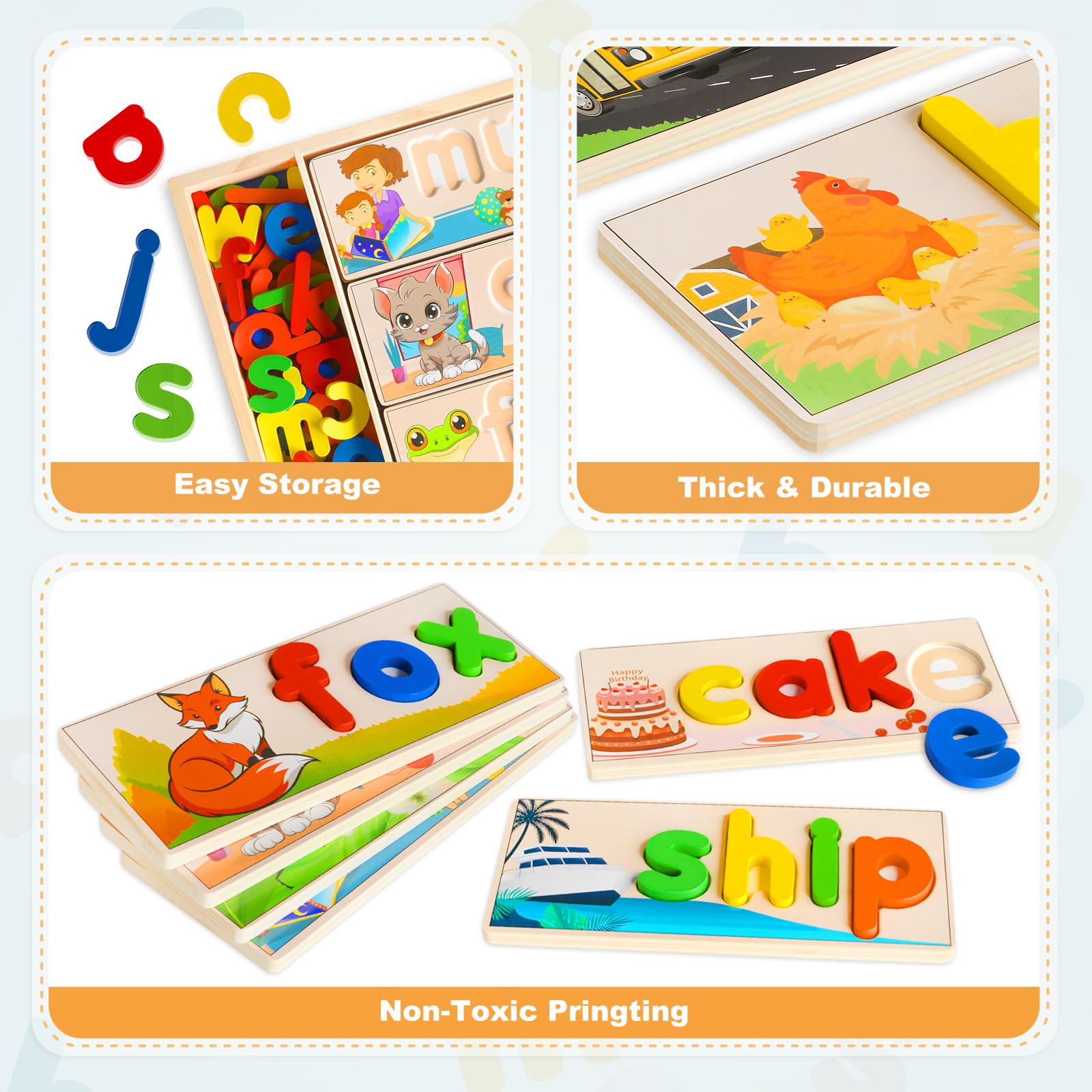 Learning Toys for 3 Year Old, Alphabet Puzzle Spelling Games Preschool
