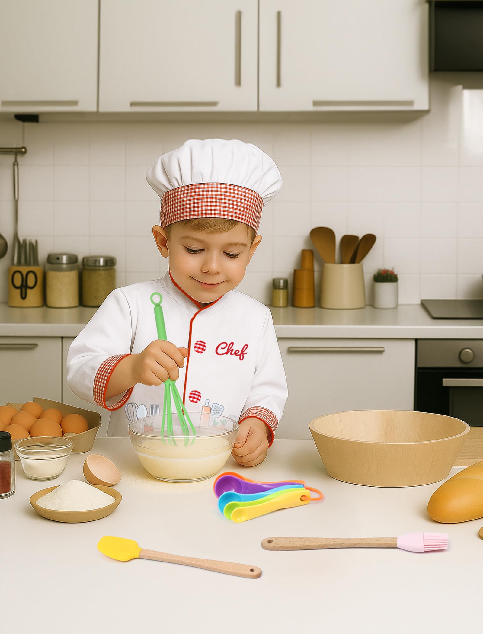 ANPHILE Chef Costume for Kids with Hat,Toddler Chef Outfit Cooking Baking