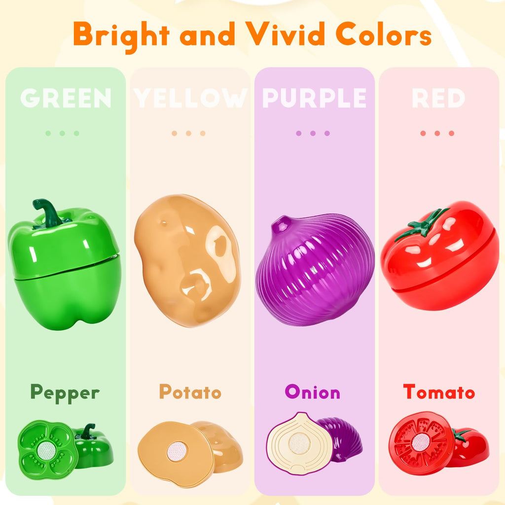 Cutting Play Food Toys, Pretend Play Kitchen Accessories, Fake Fruits/Vegetables Cards, Shopping Storage Baskets, Birthday Gift, Educational Toy for Toddler Children