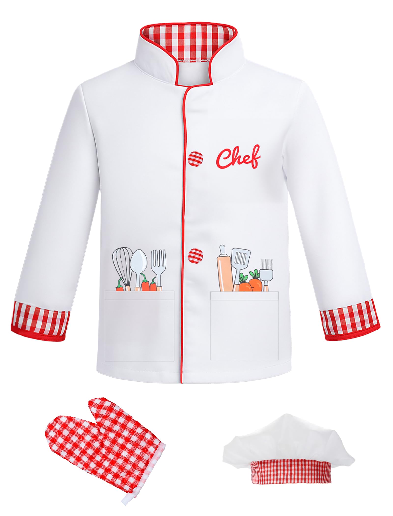 ANPHILE Chef Costume for Kids with Hat,Toddler Chef Outfit Cooking Baking