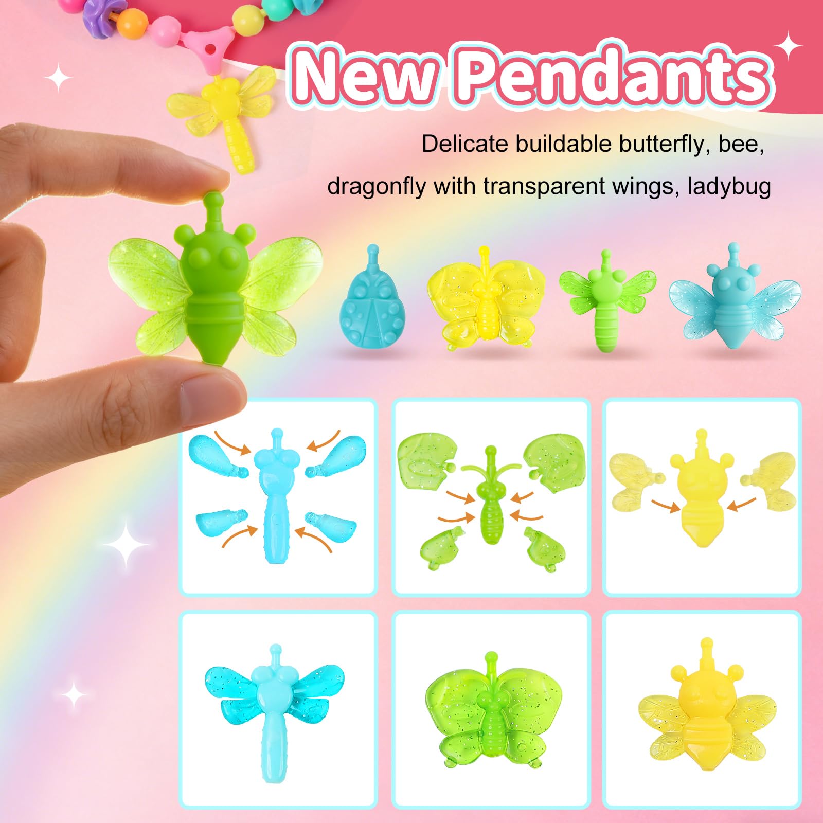GILI Pop Beads - Arts and Crafts Toys Jewelry Making Kit for 3 4 8 Year Old Little Girls