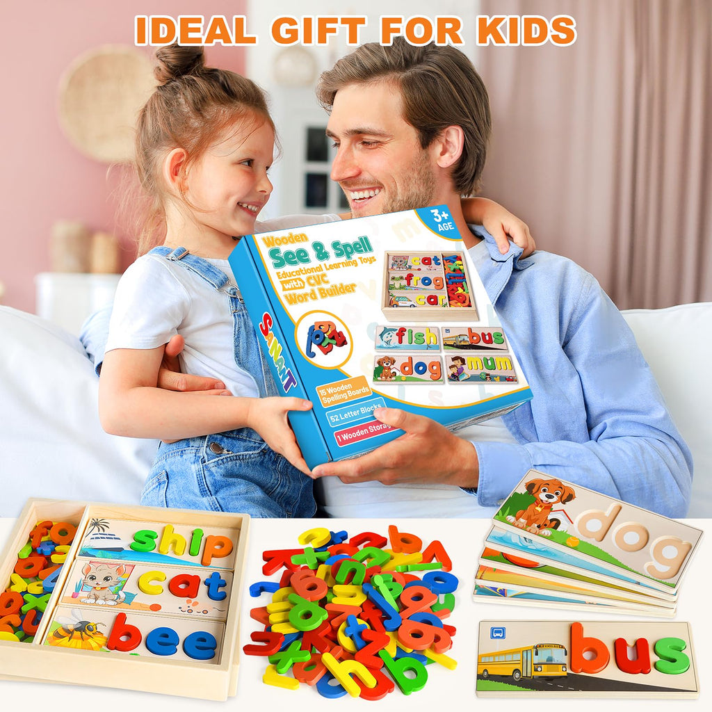 Learning Toys for 3 Year Old, Alphabet Puzzle Spelling Games Preschool
