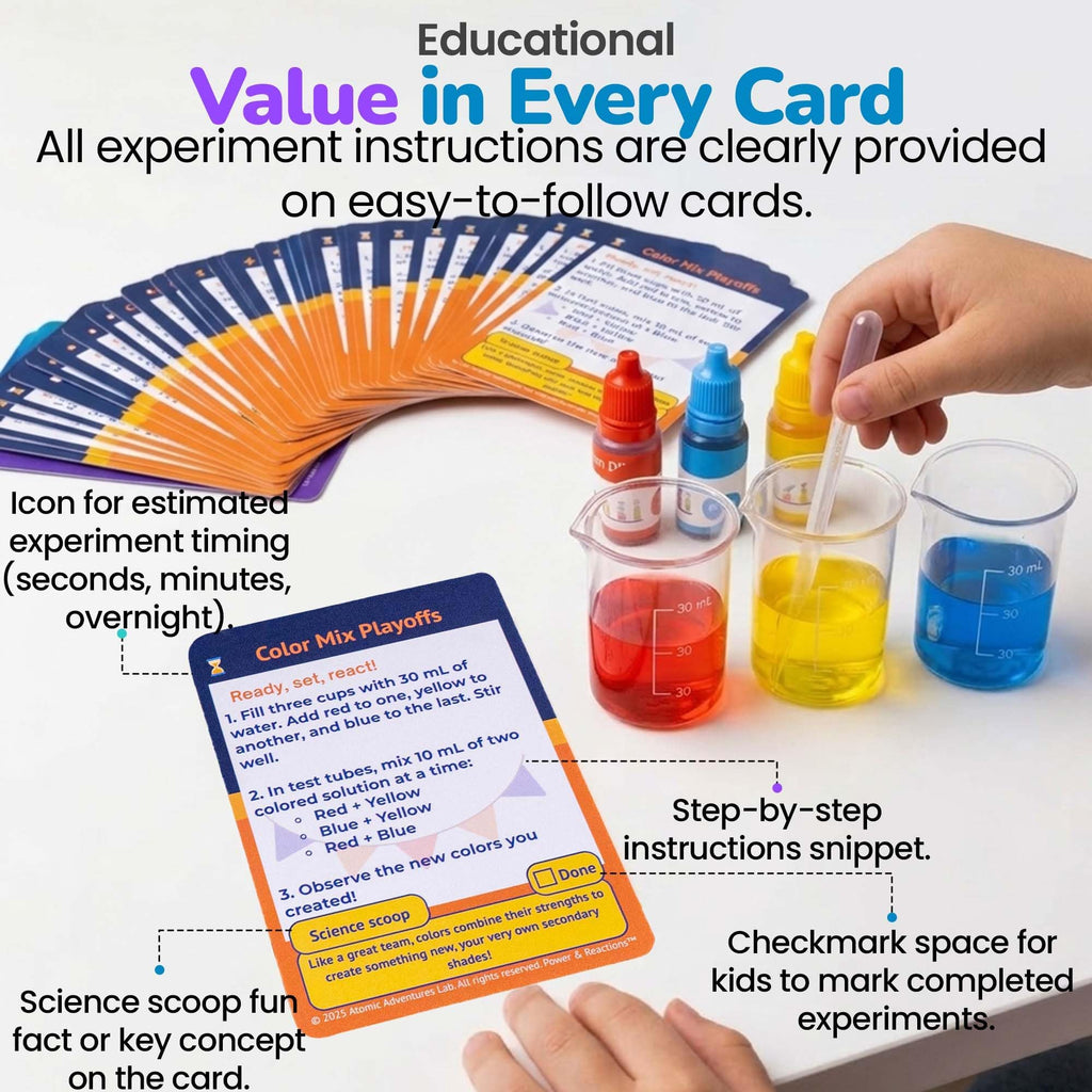 Atomic Adventures Lab Science Experiment Kit for Kids Ages 8-12 Years - Chemistry Kit Designed By a PhD Chemist & Mom, 46 Hands-On STEM Educational Activities, Gifts for Boys & Girls