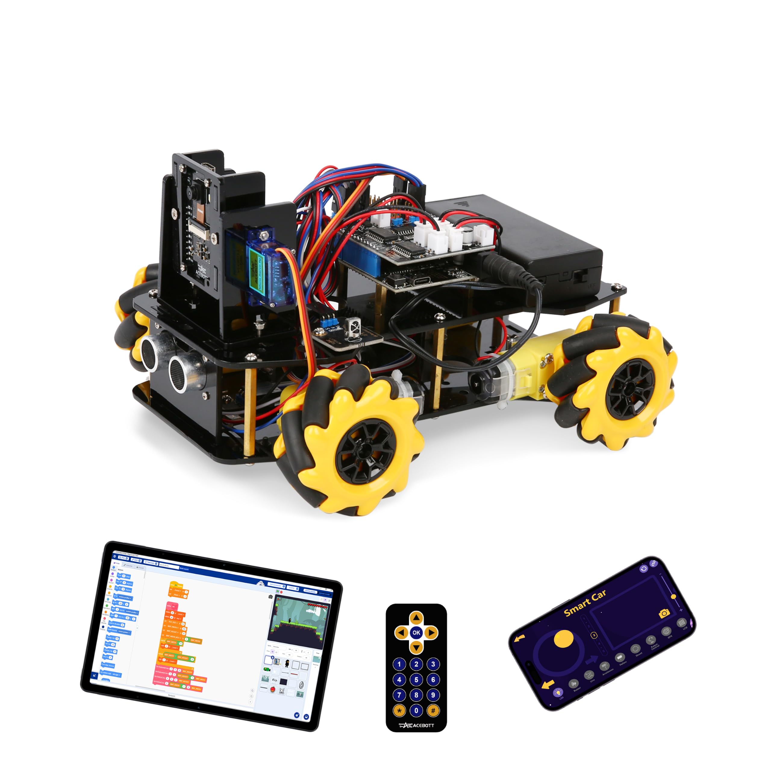 ACEBOTT Robot Kit, Robotics for Kids Ages 8-12 12-16, STEM Toys for Boys with Remote & App Control, Arduino & Scratch Compatible, Science Kits for Kids Age 8-12 12-16, for Boys & Girls