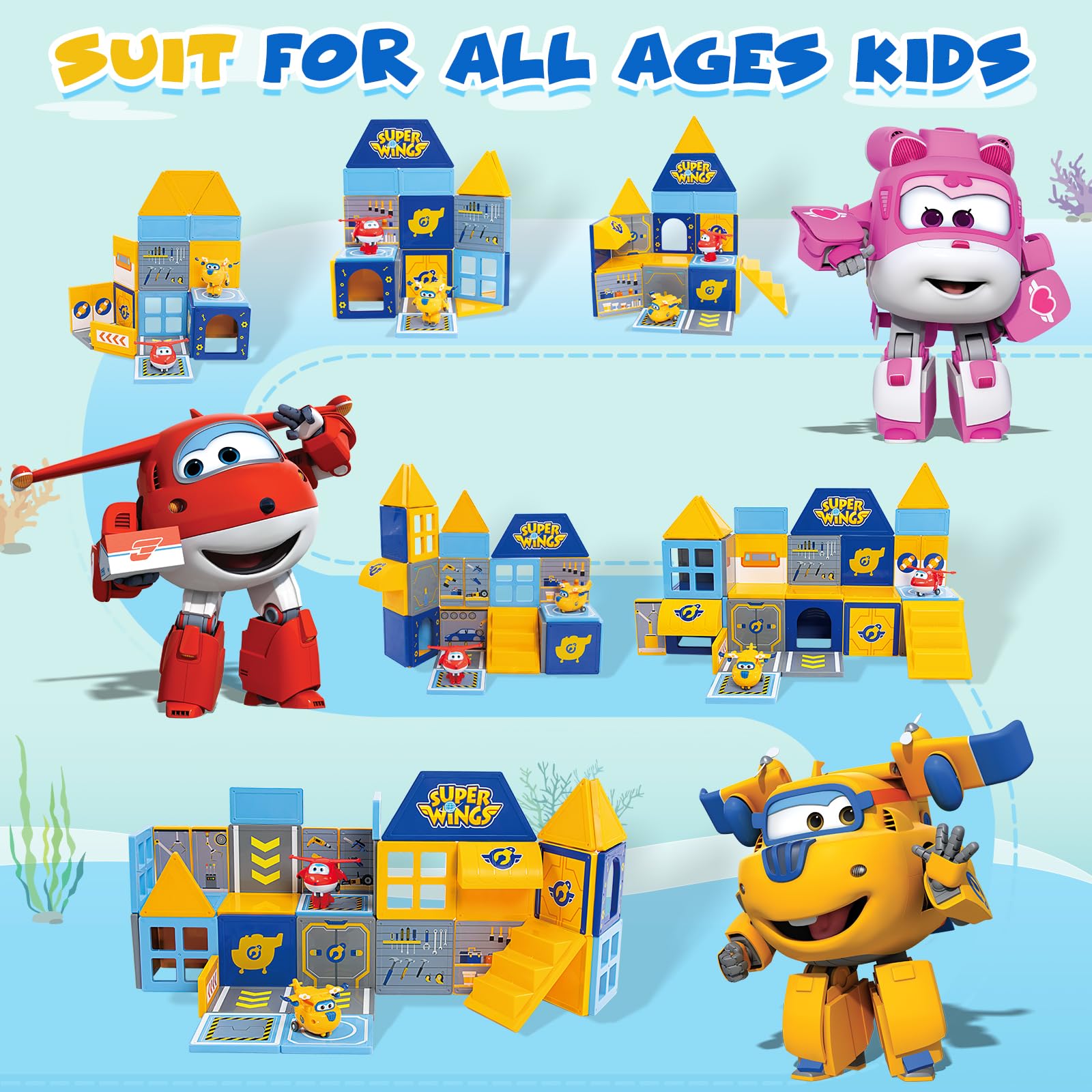 W WISE BLOCK Magnetic Tiles, Magnetic Blocks for Boys Girls Kids Ages 3 + Year Old