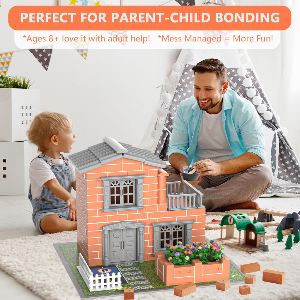 Mini Brick House Building Kit for Kids Age 8+