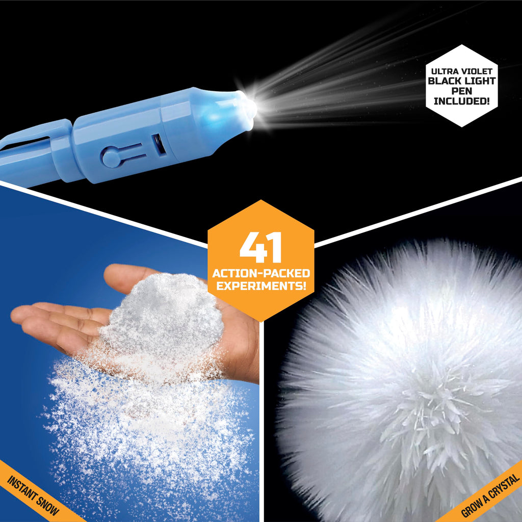 Discovery™ Reaction Lab Chemistry Set – 41 STEM Experiments for Kids| Includes Black Light Pen, Crystal Growing, Slime, Goo| Educational Learning Toy| Science Activity Kit| Boys & Girls Gift| Age 8+