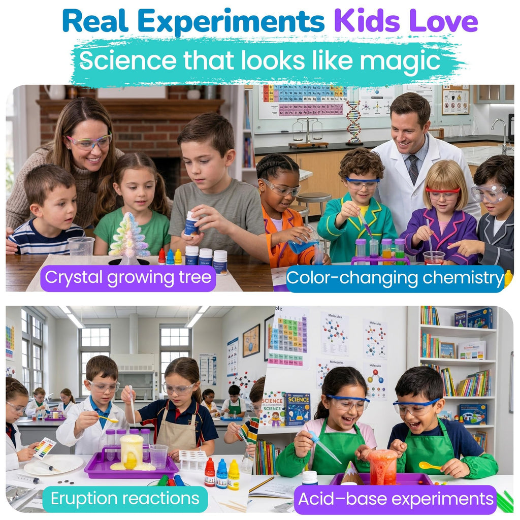Atomic Adventures Lab Science Experiment Kit for Kids Ages 8-12 Years - Chemistry Kit Designed By a PhD Chemist & Mom, 46 Hands-On STEM Educational Activities, Gifts for Boys & Girls
