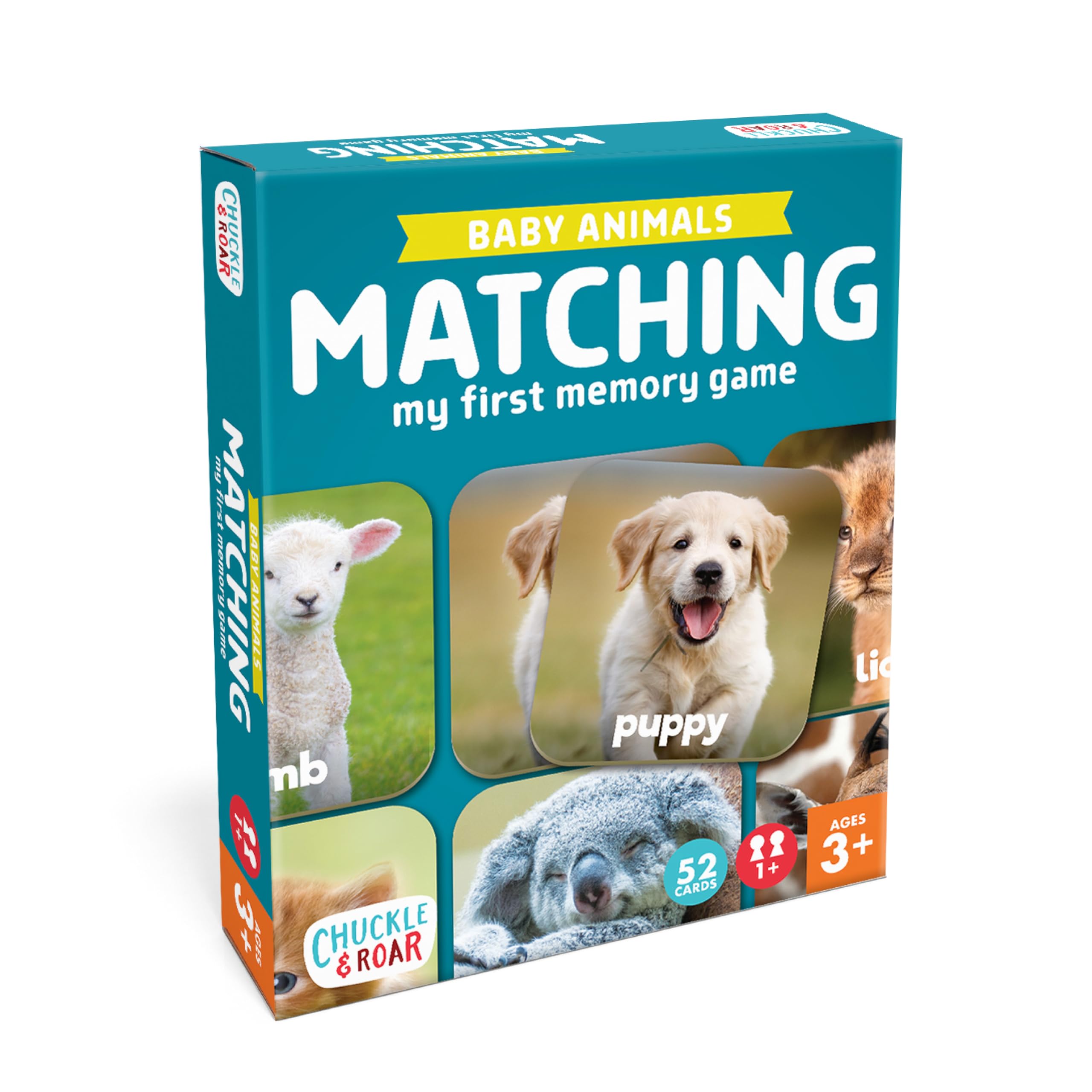 Chuckle & Roar Baby Animals Memory Matching Game, CR Matching, 3+, 52 Cards