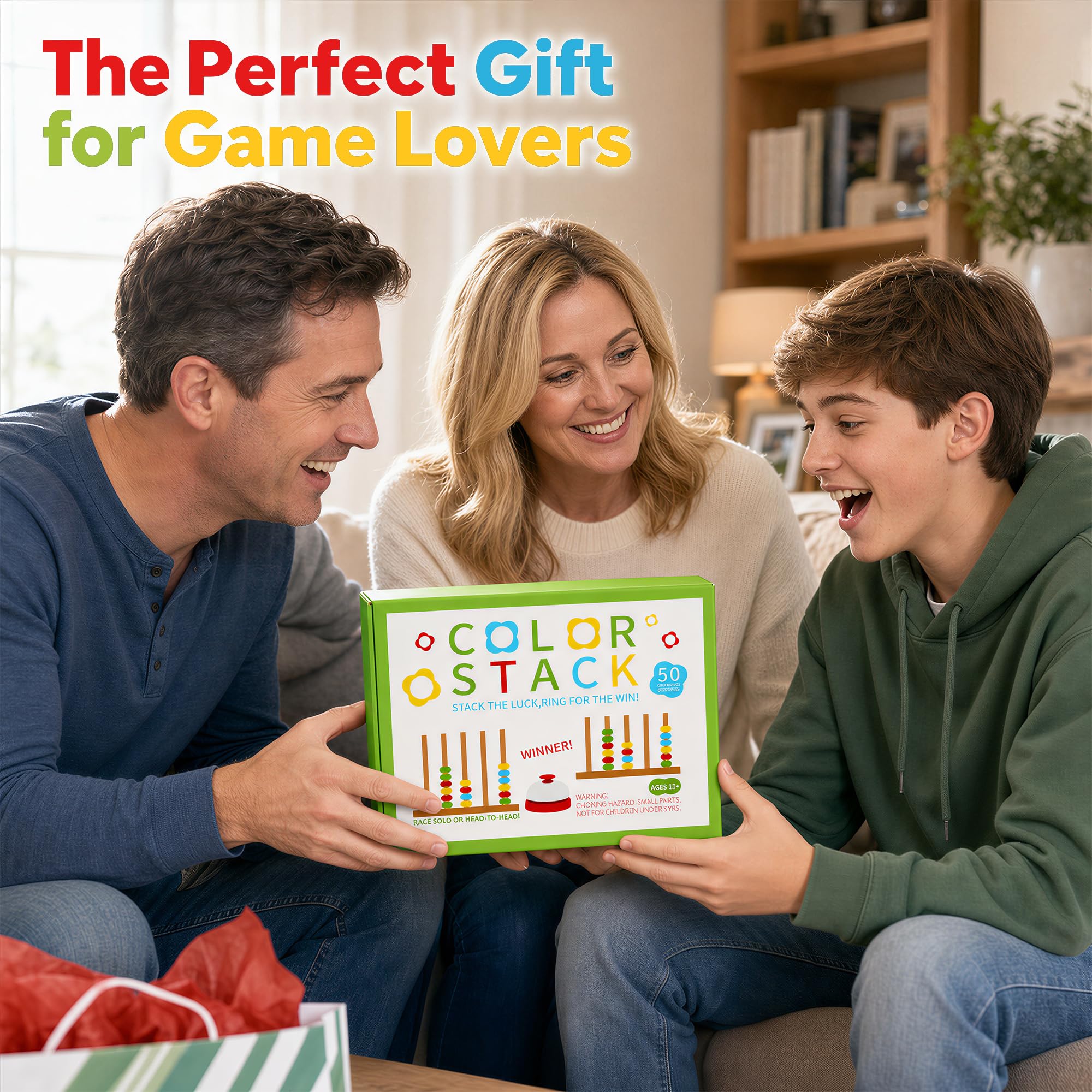 2 Pack Color Stack Challenge Game, Fast-Paced Color Matching Puzzle Game