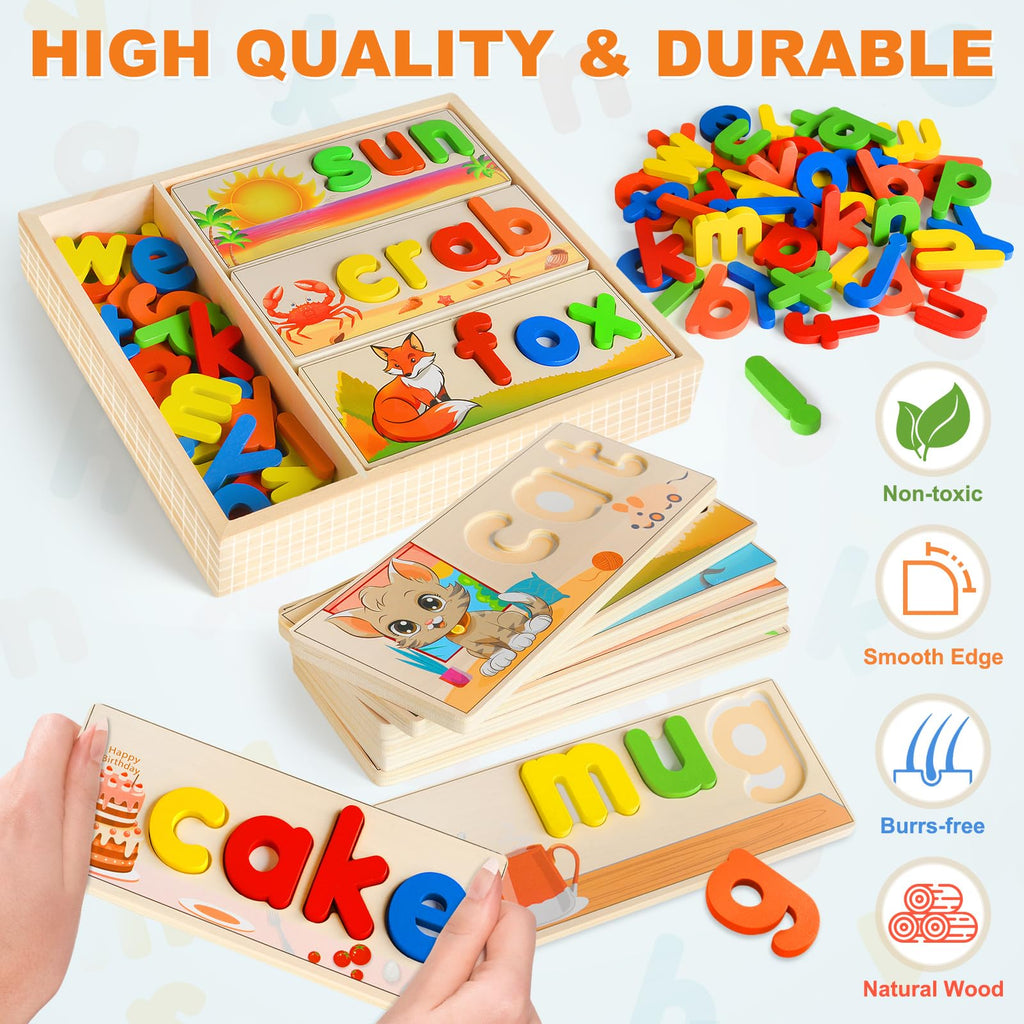 Learning Toys for 3 Year Old, Alphabet Puzzle Spelling Games Preschool