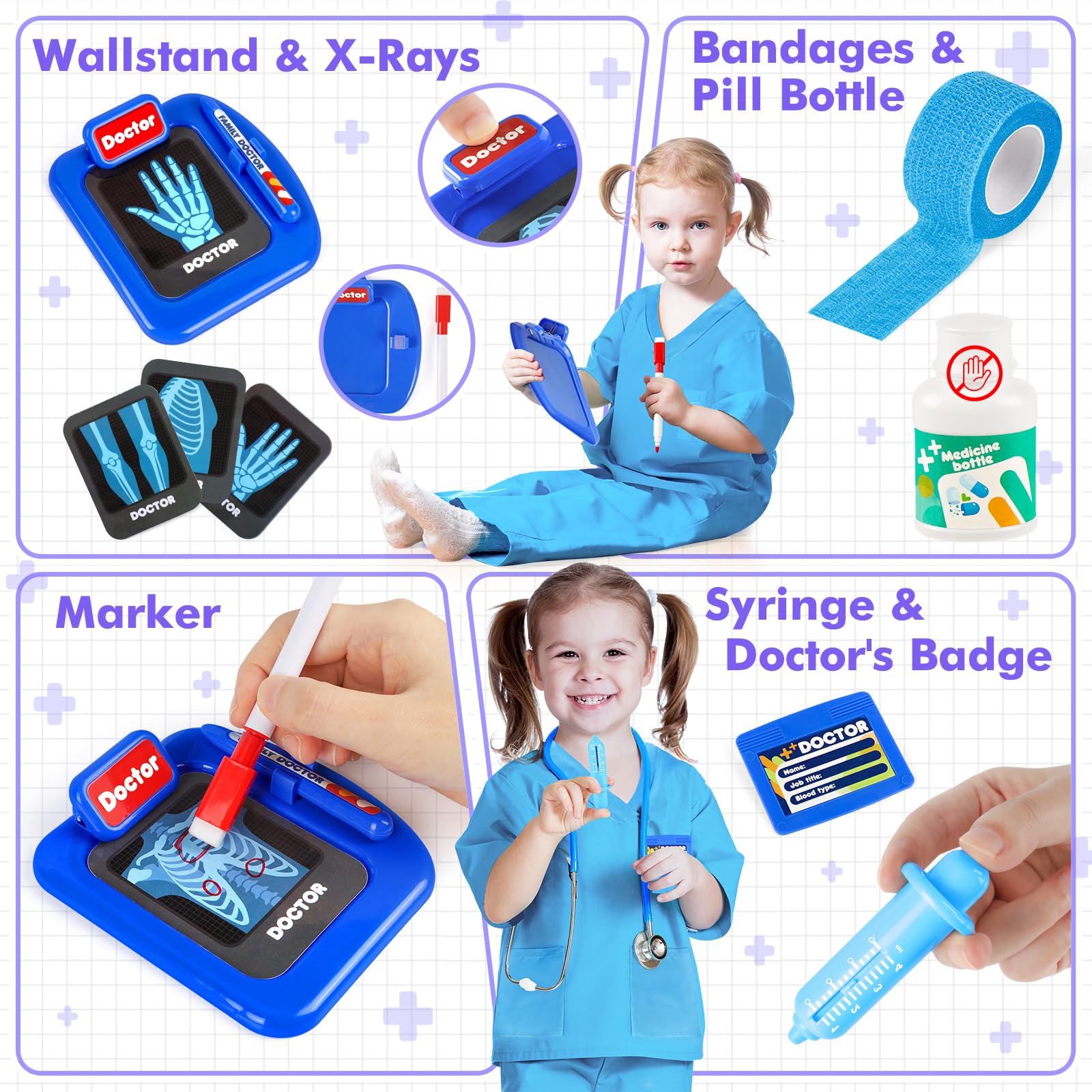 IVENRXIU Kids Doctor Play Set with Stethoscope,Doctor Kit for Kids Ages 3-5