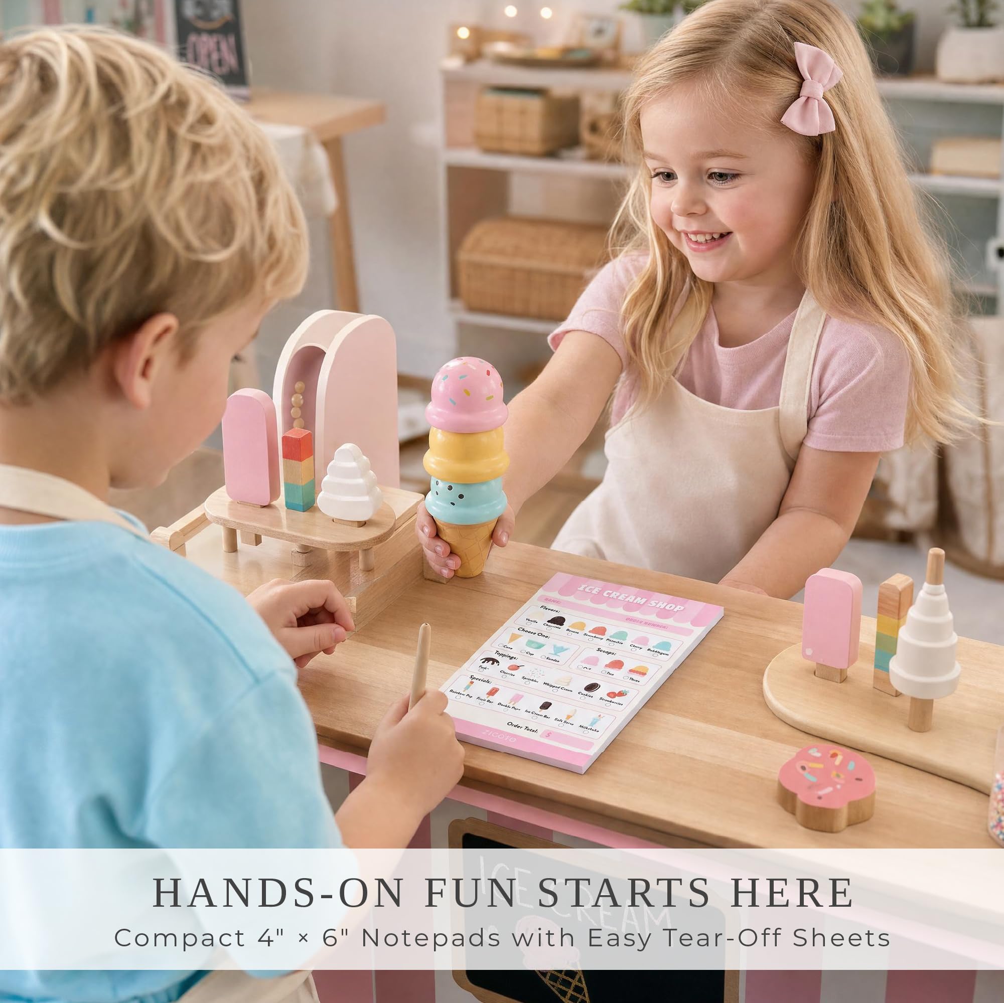Fun Pretend Play Notepads Kids Love - Set of 6 Themed Pads for Role Play