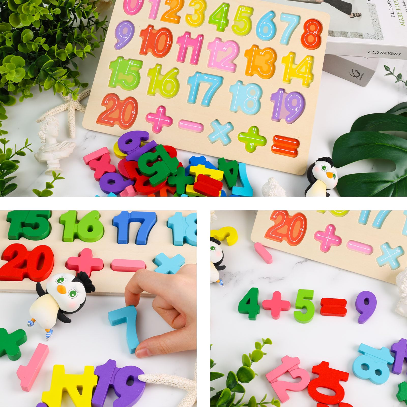 LOVESTOWN Wooden Puzzle Board, Number