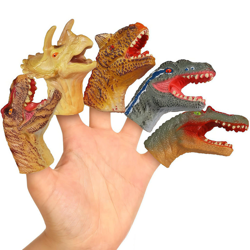 Gemini&Genius Finger Dinosaur Hand Puppets, 5Pcs Dino Hand Puppets