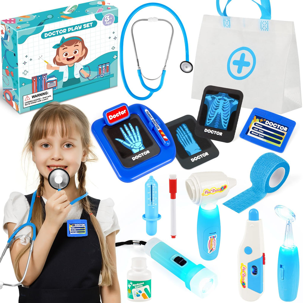IVENRXIU Kids Doctor Play Set with Stethoscope,Doctor Kit for Kids Ages 3-5