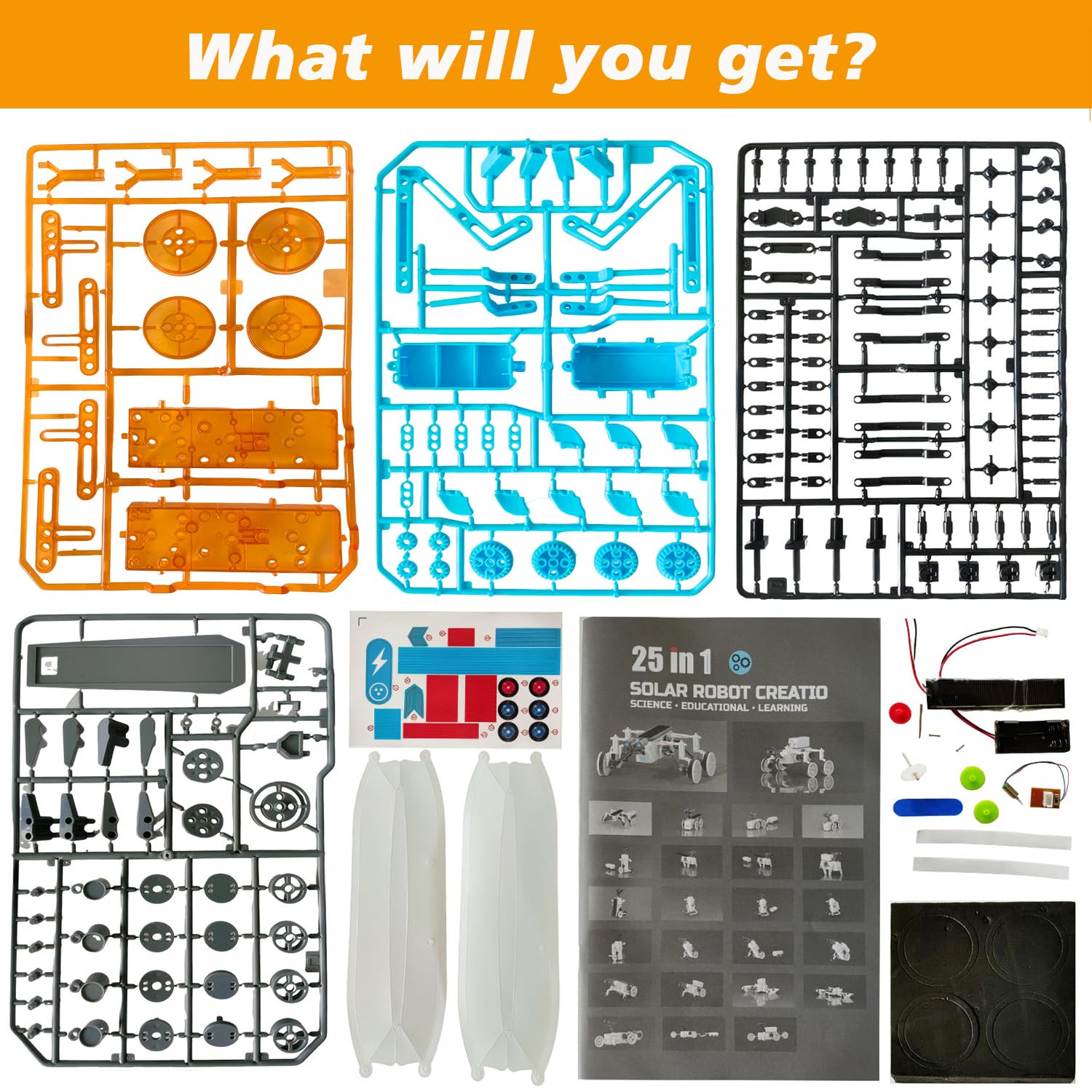 STEM 25-in-1 Education Solar Power Toys for Boys Age 8-12, Science Kits Robots Toys for Ages 8-13, Building Toys Robotics Experiment Set Birthday Gifts for Kids 8 9 10 11 12 Years Old