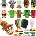 WATINC Hand Puppet Making Kit - 10pcs Felt Sock Puppet Toys, Storytelling Role Play Party Supplies